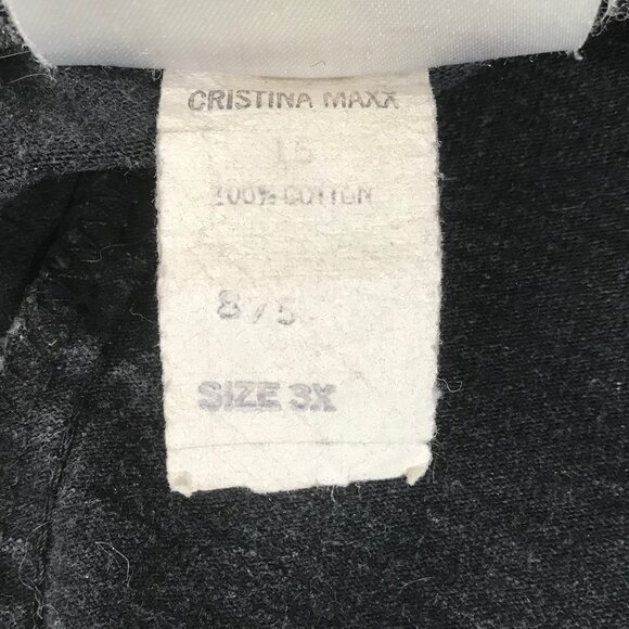 Vintage 80s 90s Black Floral Painted Retro Grunge Artsy Oversized Cardigan / 3X - Picture 8 of 8